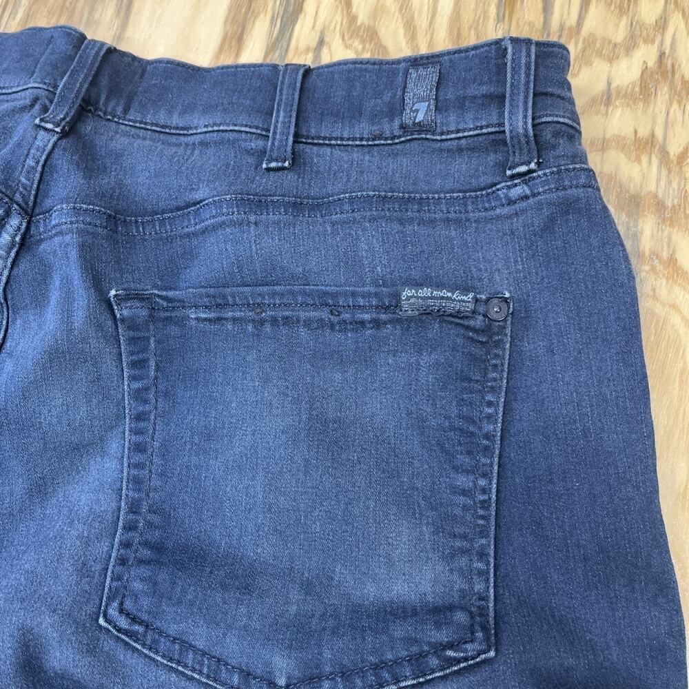 7 For All Mankind Slimmy Jeans Men's 38X29 Blue Denim Dark Wash Straight Stretch - Picture 7 of 13